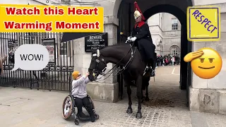 Heart Warming! King’s Guard lets this Special Child Stroke The Horse And Says Thanks… Guard Nods!