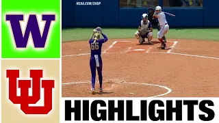 #7 Washington vs Utah Highlights | College Softball World Series | 2023 Softball Highlights