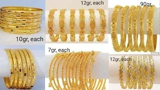 Latest beautiful gold bangles set designs with weight/daily wear gold bangles,