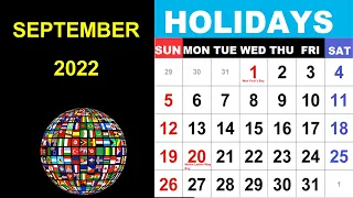 September 2022 Holidays and Observances Around the World