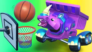 AnimaCars - BASKETBALL spielen mit den ANIMACARS Kinder Zeichentrickfilme mit Fahrzeugen und Tieren