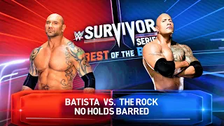 The Rock vs. Batista | No Holds Barred Match | WWE 2K22 | 4K