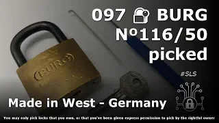 097 BURG Nº116/50 🔐 picked (Made in West - Germany)