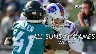 NFL Week 9 Reactions (ALL SUNDAY GAMES)