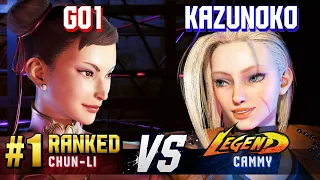 SF6 ▰ GO1 (#1 Ranked Chun-Li) vs KAZUNOKO (Cammy) ▰ High Level Gameplay