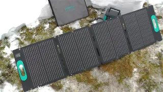 Солнечная панель 100 Вт из Китая Romoss RSP100 100W solar panel. Тесты зимой, обзор, мнение