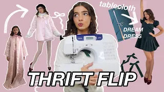 THRIFT FLIP🎀 (I made my dream wardrobe in 3 days) 🪡🤍 sewing my own clothes