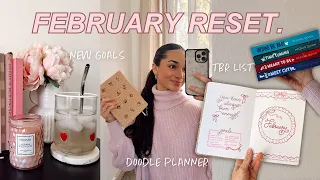 MONTHLY RESET WITH ME - FEBRUARY 2024 🩷 goals, TBR list, doodle planner setup, january recap 💭🎀💌