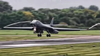 B-1B Bombers Takeoff & Land In England