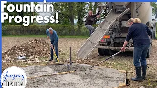 CHATEAU Courtyard FOUNTAIN Progress - The Foundation Goes In!  - Journey to the Château, Ep. 200