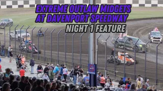 Xtreme Outlaw Midgets Night 1 Feature At Davenport Speedway