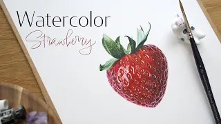 How to paint a juicy strawberry 🍓 watercolor painting tutorial