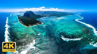 Majestic Aerial Views of Oceans 4K with Relaxation Music