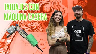 CÓMO NO HACER TATUAJES, FABRICANDO UNA MÁQUINA DE TATUAR CASERA💉 | Malu a la obra 🛠️🔥