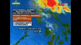 NTVL: Heavy rainfall warning, inilabas ng PAGASA sa ilang bahagi ng Bicol Region