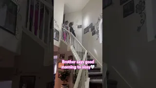 J.O.R.G.I.A. With autism. Garrison says good morning to the Princess👸🏽as she heads downstairs🧩🤍