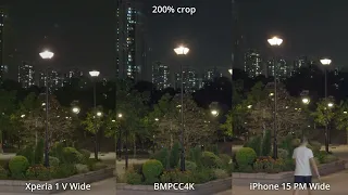 [SDR] Xperia 1 V vs BMPCC4K vs iPhone 15 Pro Max Night / Low Light Video Recording Comparison