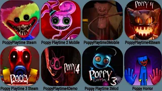 Poppy Playtime Steam, Poppy 2 Mobile, Poppy 3 Mobile, Poppy 4 Steam, Poppy 3 Mod , Horror Poppy,Demo