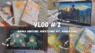 Vlog #2 | ：✿ °.* Manga Unboxing, Rewatching AOT, Reorganizing My Manga + Manga Haul ：✿ °.*