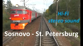 Train Driver`s view Sosnovo - St.Petersburg  Сосново - С.Петербург из кабины машиниста