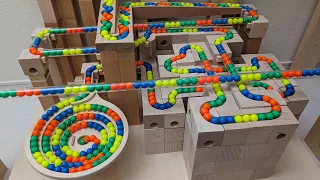 Marble Run ASMR ☆ Cuboro tower + Bornelund + Transparent pipe + HABA