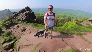 insta360 x3 view of Hen Cloud, The Roaches and Luds Church