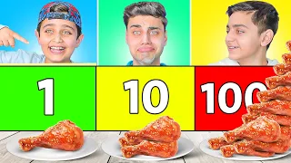 تحدي 100 طبقة من الأكل😱(#3).. طلبنا الإسعاف🚑بعد الدجاج المشوي🍗