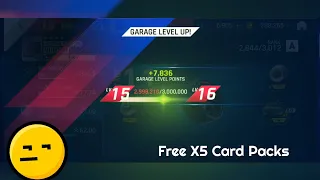 Level Up!💢 Garage Level 16, Opening Free X5 Card Packs