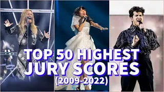 TOP 50 Highest Jury Scores in Eurovision (2009-2022)