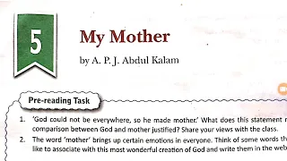 My Mother by A P J Abdul Kalam Class 8 DAV English