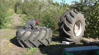 Режу колеса от комбайна ДОН.