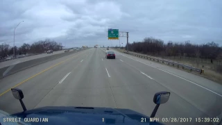 Car slams into semi while trying to merge