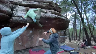 Calypso Traverse, 7b+. Albarracín