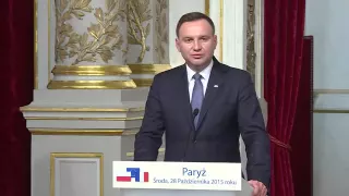 Andrzej Duda w PARYŻU 2015.10.28