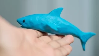 Shark modelled on a single piece of playdoh.