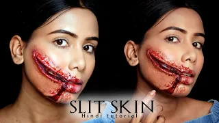 SPLIT FACE / SFX Halloween Makeup Tutorial in Hindi | FACE CANVAS