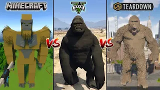 MINECRAFT KING KONG VS GTA 5 KING KONG VS TEARDOWN KING KONG - WHO IS BEST?