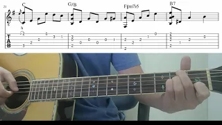 Moon River - Easy Fingerstyle Guitar Playthrough Tutorial Lesson With Tabs