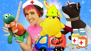 Mommy for Lucky! Kids pretend to play doctor with toys. Family fun & funny stories for kids.