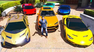 GTA 5 ✪ Stealing Luxury Lamborghini Cars with Michael ✪ (Real Life Cars #1)
