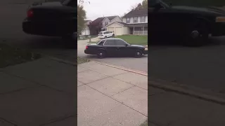 CROWN VIC POLICE INTERCEPTOR BURNOUT