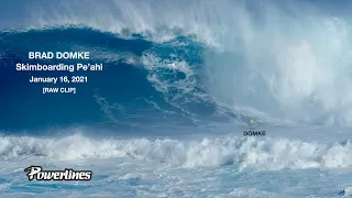 BRAD DOMKE SKIMBOARDS A PE'AHI BOMB - NEW WORLD RECORD - January 16, 2021 [RAW CLIP]