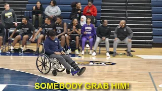 Passing Out In A Wheelchair During A Basketball Game Prank!