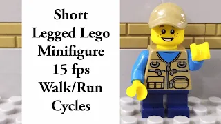 Lego short/small legged minifigure walk and run cycles