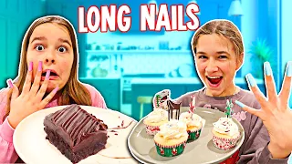 Who Can BAKE The BEST With LONG NAILS Wins $1000!! | JKREW