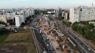 Строительство эстакады / дорожная ситуация 19:00 на улице Ново-Садовая , 30 июля 2021 г./ Самара