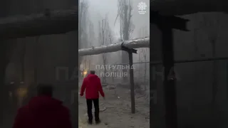 Перші секунди після вибуху у Дніпрі. Відео від патрульної поліції #shorts