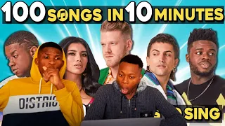 Pentatonix Tries To Sing 100 Pop Songs In 10 Minutes Challenge(REACTION) / THEY CASUALLY ATE THAT!