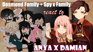 Desmond family + Spy x family react to Anya x Damian | Gacha Club | Gacha Life | Reaction