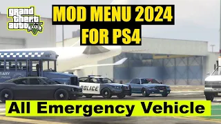 GTA 5 Mod menu All Emergency Cars of PS4 | Wildemodz Mod Menu on ps4 jailbreak